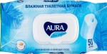 Туалетная бумага влажная, Aura (Аура) 50 шт Ультра комфорт ромашка с крышкой